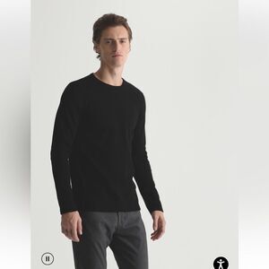 AG Adriano Goldschmied Bryce Classic Crew Neck Long Sleeve Waffle Knit Street M